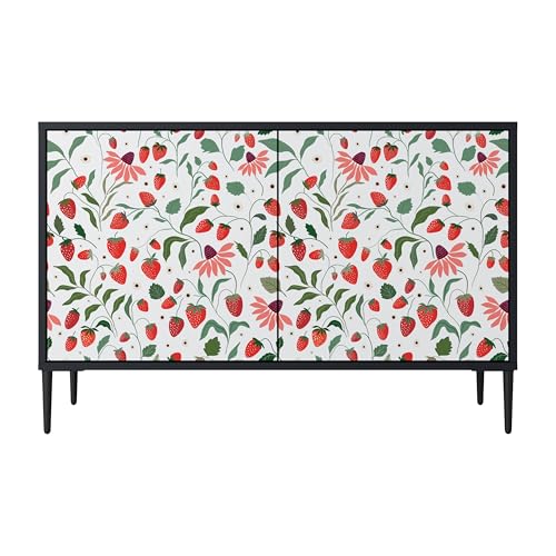 SPACEREBELS Kommode mit 2 Türen - Sideboard - Komodenschrank - Flurkommode - Schrank - Highboard - Kleiderschrank Möbel - Wohnzimmer Schlafzimmer Esszimmer Flur - schwarz von SPACEREBELS
