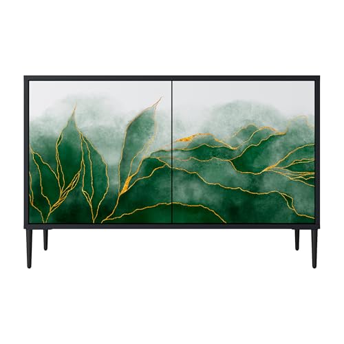 SPACEREBELS Kommode mit 2 Türen - Sideboard - Komodenschrank - Flurkommode - Schrank - Highboard - Kleiderschrank Möbel - Wohnzimmer Schlafzimmer Esszimmer Flur - schwarz von SPACEREBELS