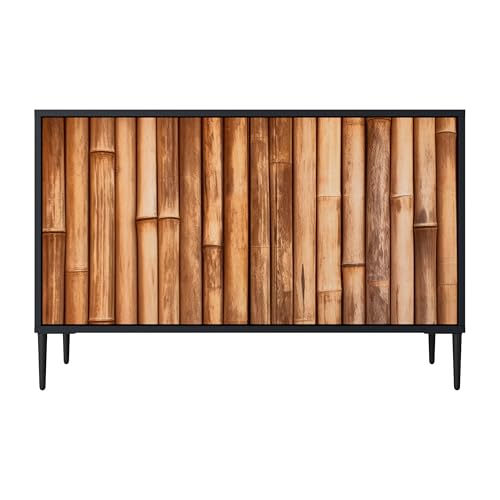 SPACEREBELS Kommode mit 2 Türen - Sideboard - Komodenschrank - Flurkommode - Schrank - Highboard - Kleiderschrank Möbel - Wohnzimmer Schlafzimmer Esszimmer Flur - schwarz von SPACEREBELS
