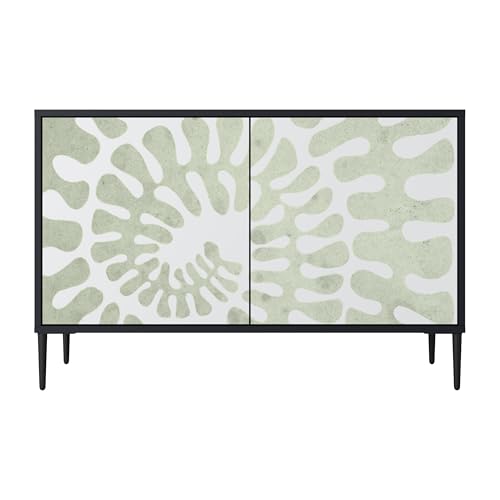 SPACEREBELS Kommode mit 2 Türen - Sideboard - Komodenschrank - Flurkommode - Schrank - Highboard - Kleiderschrank Möbel - Wohnzimmer Schlafzimmer Esszimmer Flur - schwarz von SPACEREBELS