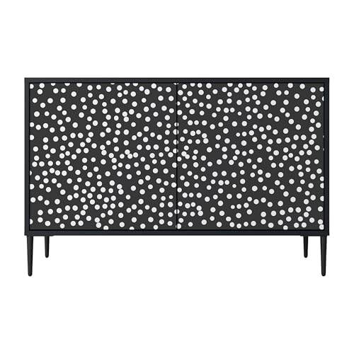 SPACEREBELS Kommode mit 2 Türen - Sideboard - Komodenschrank - Flurkommode - Schrank - Highboard - Kleiderschrank Möbel - Wohnzimmer Schlafzimmer Esszimmer Flur - schwarz von SPACEREBELS