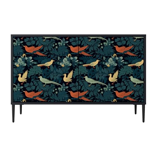 SPACEREBELS Kommode mit 2 Türen - Sideboard - Komodenschrank - Flurkommode - Schrank - Highboard - Kleiderschrank Möbel - Wohnzimmer Schlafzimmer Esszimmer Flur - schwarz von SPACEREBELS