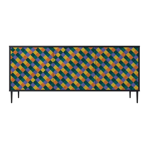 SPACEREBELS Kommode mit 3 Türen - Sideboard - Komodenschrank - Flurkommode - Schrank - Highboard - Kleiderschrank Möbel - Wohnzimmer Schlafzimmer Esszimmer Flur - schwarz von SPACEREBELS