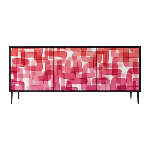 SPACEREBELS Kommode mit 3 Türen - Sideboard - Komodenschrank - Flurkommode - Schrank - Highboard - Kleiderschrank Möbel - Wohnzimmer Schlafzimmer Esszimmer Flur - schwarz von SPACEREBELS