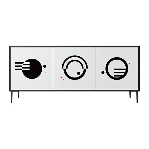 SPACEREBELS Kommode mit 3 Türen - Sideboard - Komodenschrank - Flurkommode - Schrank - Highboard - Kleiderschrank Möbel - Wohnzimmer Schlafzimmer Esszimmer Flur - schwarz von SPACEREBELS