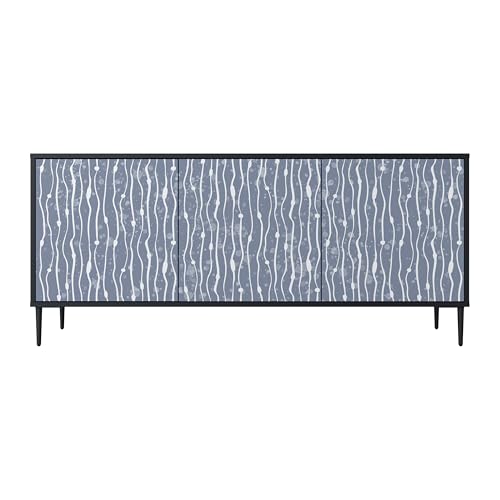 SPACEREBELS Kommode mit 3 Türen - Sideboard - Komodenschrank - Flurkommode - Schrank - Highboard - Kleiderschrank Möbel - Wohnzimmer Schlafzimmer Esszimmer Flur - schwarz von SPACEREBELS
