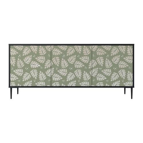 SPACEREBELS Kommode mit 3 Türen - Sideboard - Komodenschrank - Flurkommode - Schrank - Highboard - Kleiderschrank Möbel - Wohnzimmer Schlafzimmer Esszimmer Flur - schwarz von SPACEREBELS