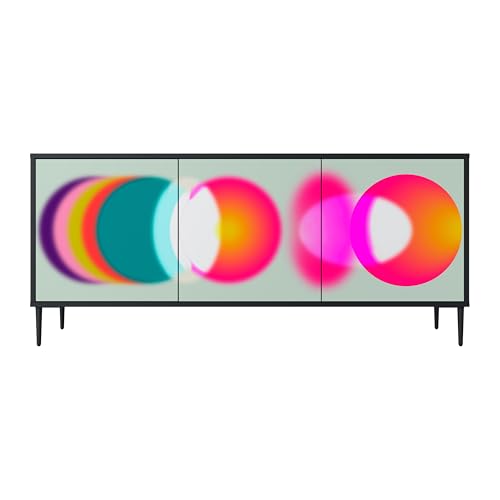 SPACEREBELS Kommode mit 3 Türen - Sideboard - Komodenschrank - Flurkommode - Schrank - Highboard - Kleiderschrank Möbel - Wohnzimmer Schlafzimmer Esszimmer Flur - schwarz von SPACEREBELS