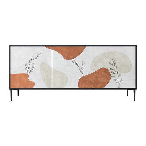 SPACEREBELS Kommode mit 3 Türen - Sideboard - Komodenschrank - Flurkommode - Schrank - Highboard - Kleiderschrank Möbel - Wohnzimmer Schlafzimmer Esszimmer Flur - schwarz SPACEREBELS Kommode mit 3 Türen - Sideboard - Komodenschrank - Flurkommode - Schrank - Highboard - Kleiderschrank Möbel - Wohnzimmer Schlafzimmer Esszimmer Flur - schwarz von SPACEREBELS