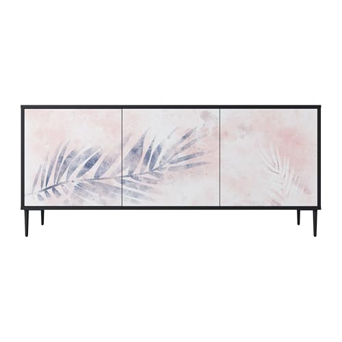 SPACEREBELS Kommode mit 3 Türen - Sideboard - Komodenschrank - Flurkommode - Schrank - Highboard - Kleiderschrank Möbel - Wohnzimmer Schlafzimmer Esszimmer Flur - schwarz von SPACEREBELS