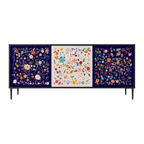 SPACEREBELS Kommode mit 3 Türen - Sideboard - Komodenschrank - Flurkommode- Schrank - Highboard - Kleiderschrank Möbel - Wohnzimmer Schlafzimmer Esszimmer Flur - schwarz SPACEREBELS Kommode mit 3 Türen - Sideboard - Komodenschrank - Flurkommode- Schrank - Highboard - Kleiderschrank Möbel - Wohnzimmer Schlafzimmer Esszimmer Flur - schwarz von SPACEREBELS