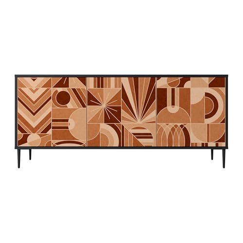SPACEREBELS Kommode mit 3 Türen - Sideboard - Komodenschrank - Flurkommode - Schrank - Highboard - Kleiderschrank Möbel - Wohnzimmer Schlafzimmer Esszimmer Flur - schwarz von SPACEREBELS