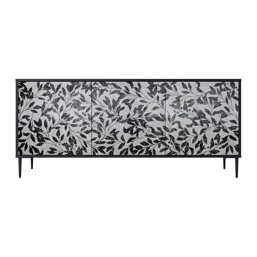 SPACEREBELS Kommode mit 3 Türen - Sideboard - Komodenschrank - Flurkommode - Schrank - Highboard - Kleiderschrank Möbel - Wohnzimmer Schlafzimmer Esszimmer Flur - schwarz SPACEREBELS Kommode mit 3 Türen - Sideboard - Komodenschrank - Flurkommode - Schrank - Highboard - Kleiderschrank Möbel - Wohnzimmer Schlafzimmer Esszimmer Flur - schwarz von SPACEREBELS