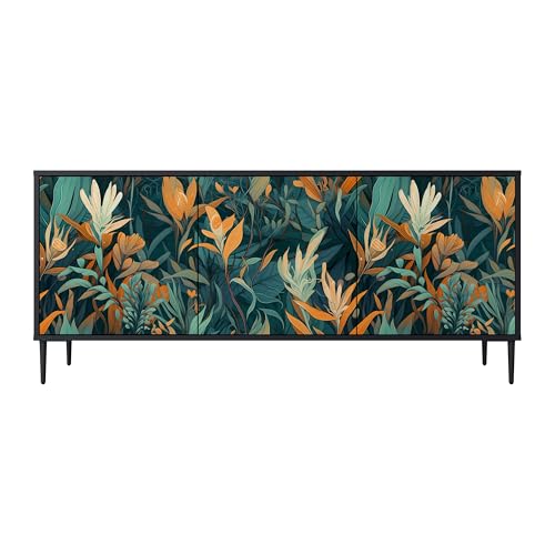 SPACEREBELS Kommode mit 3 Türen - Sideboard - Komodenschrank - Flurkommode - Schrank - Highboard - Kleiderschrank Möbel - Wohnzimmer Schlafzimmer Esszimmer Flur - schwarz von SPACEREBELS