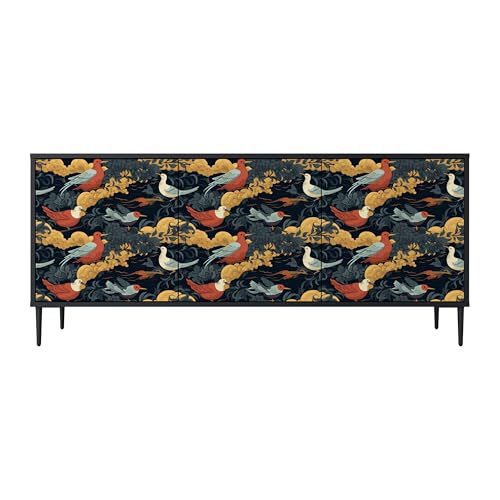 SPACEREBELS Kommode mit 3 Türen - Sideboard - Komodenschrank - Flurkommode - Schrank - Highboard - Kleiderschrank Möbel - Wohnzimmer Schlafzimmer Esszimmer Flur - schwarz SPACEREBELS Kommode mit 3 Türen - Sideboard - Komodenschrank - Flurkommode - Schrank - Highboard - Kleiderschrank Möbel - Wohnzimmer Schlafzimmer Esszimmer Flur - schwarz von SPACEREBELS
