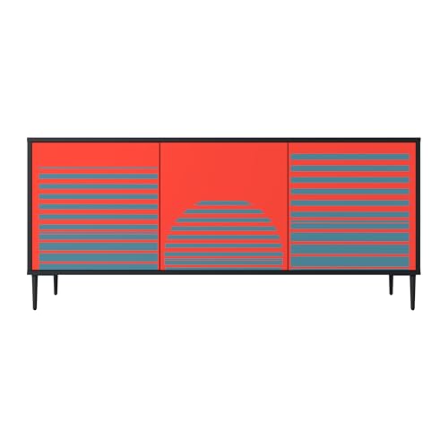 SPACEREBELS Kommode mit 3 Türen - Sideboard - Komodenschrank - Flurkommode - Schrank - Highboard - Kleiderschrank Möbel - Wohnzimmer Schlafzimmer Esszimmer Flur - schwarz von SPACEREBELS