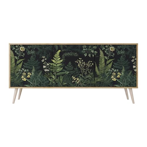 SPACEREBELS Kommode mit 3 Türen - Sideboard - Komodenschrank - Flurkommode- Schrank - Highboard - Kleiderschrank Möbel - Wohnzimmer Schlafzimmer Esszimmer Flur von SPACEREBELS
