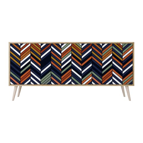 SPACEREBELS Kommode mit 3 Türen - Sideboard - Komodenschrank - Flurkommode- Schrank - Highboard - Kleiderschrank Möbel - Wohnzimmer Schlafzimmer Esszimmer Flur von SPACEREBELS