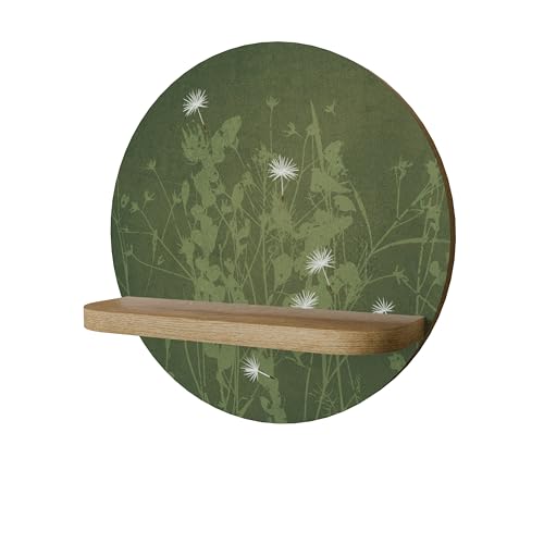 SPACEREBELS Wandregal Holz - dekoratives Hängeregal - Schweberegal für Wohnzimmer - Regalbrett Kinderzimmer Schlafzimmer - Rundes Regal für Wände - 34 x 34 von SPACEREBELS