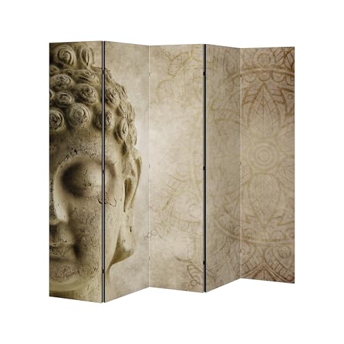 SpaceRebels Paravent Raumteiler - 5-teilig Raumtrenner, Druck 2-Seite - Premium QUALITÄT 100% Holz - Raumtrenner - Trennwand Wohnung - Room Divider - Spanische Wand Deko Modern Sichtschutz von SPACEREBELS