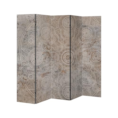 SpaceRebels Paravent Raumteiler - 5-teilig Raumtrenner, Druck 2-Seite - Premium QUALITÄT 100% Holz - Raumtrenner - Trennwand Wohnung - Room Divider - Spanische Wand Deko Modern Sichtschutz von SPACEREBELS