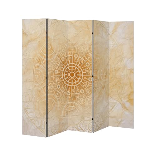 SpaceRebels Paravent Raumteiler - 5-teilig Raumtrenner, Druck 2-Seite - Premium QUALITÄT 100% Holz - Raumtrenner - Trennwand Wohnung - Room Divider - Spanische Wand Deko Modern Sichtschutz von SPACEREBELS