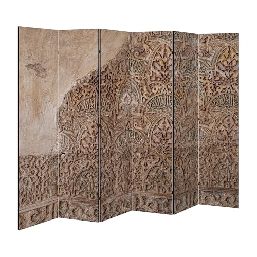 SpaceRebels Paravent Raumteiler - 6-teilig Raumtrenner, Druck 2-Seite - Premium QUALITÄT 100% Holz - Raumtrenner - Trennwand Wohnung - Room Divider - Spanische Wand Deko Modern Sichtschutz von SPACEREBELS