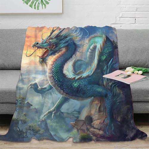 Drache 3D-gedruckte Decke Design Weiche Und Warme Mikrofaser Bettwäsche Sofabettwäsche Für Kinder Teenager Erwachse 60x80inch(150x200cm) von SPACESK