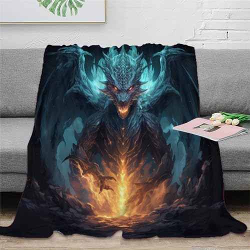 Drache Flannel Blankets 3D Print Blanket Fluffy Throw Blankets Blanket for Sofa Bed Blanket for Bed Warm Blankets for Autumn Winter Gifts Für Kinder Teenager Erwachse 60x80inch(150x200cm) von SPACESK