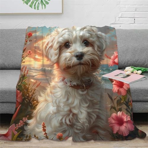 Hund Flannel Blankets 3D Print Blanket Fluffy Throw Blankets Blanket for Sofa Bed Blanket for Bed Warm Blankets for Autumn Winter Gifts Für Kinder Teenager Erwachse 60x80inch(150x200cm) von SPACESK