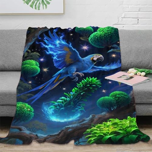 Papagei Flannel Blankets 3D Print Blanket Fluffy Throw Blankets for Sofa Bed Warm for Autumn Winter Gifts Für Kinder Teenager Erwachse 60x80inch(150x200cm) von SPACESK