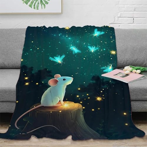 SPACESK Maus 3D-gedruckte Bedruckte Decke Raumdekoration, Sofa-Dekoration Weiche Decke Geeignet Für Kinder Teenager Erwachse 60x80inch(150x200cm) von SPACESK