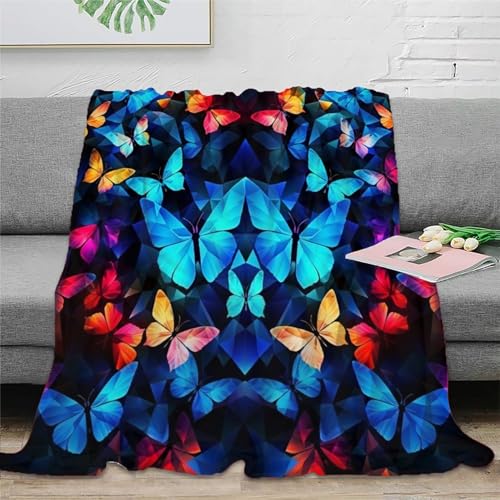 Schmetterling Printed Blanket 3D Ultra Soft Fleece Blanket Flannel Velvet Plush Blanket for Bed Sofa Chair and Couch Gifts 60x80inch(150x200cm) von SPACESK