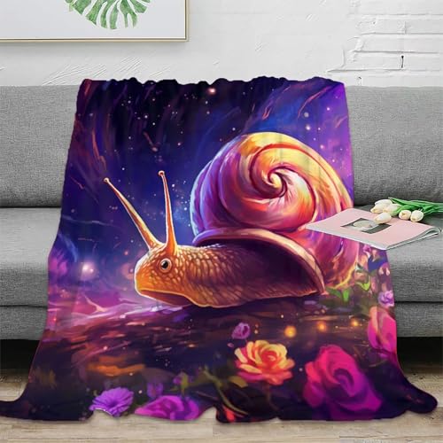 Schnecken Sofadecke 3D Druck Flanell Decke Couchdecke Flauschig Warm Weichen Bett Decken Kuscheldecke Für Mädchen Jungen 50x60inch(127x152cm) von SPACESK