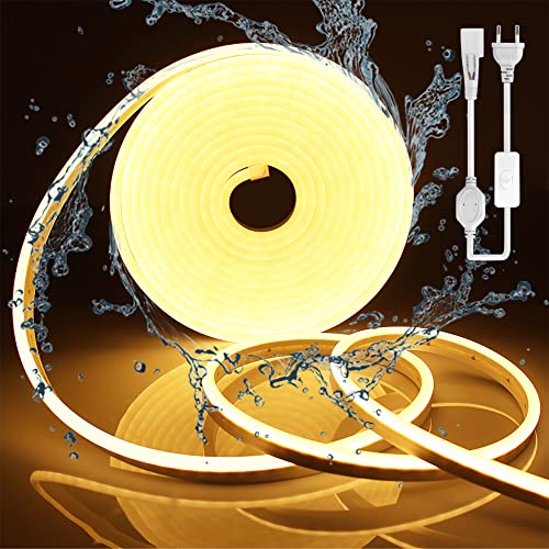 SPAHER LED Neon Flex 50M Warm White Neon Light Strip,220V Flexible Waterproof Neon LED Strip,Silicone LED Neon Rope Light for Kitchen Bedroom Indoor Outdoor Decoration von SPAHER