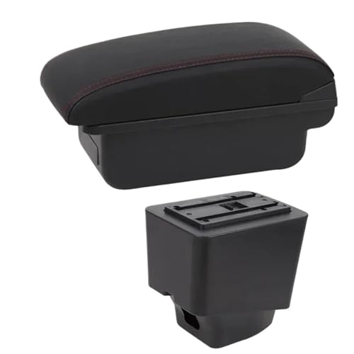 SPAMFAFGHQ Armauflage Boxen Für R&enault Für Captur Kaptur 2018 2019 2020 2021 Kaptur Auto Leder Armstütze Mittelkonsole Aufbewahrungsbox(B1 Rote Linie) von SPAMFAFGHQ