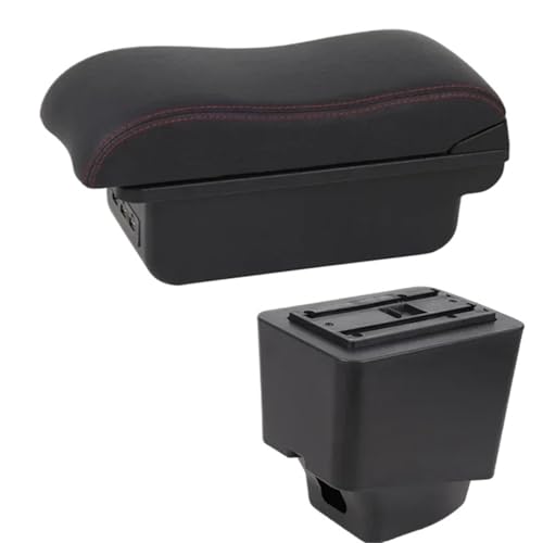 SPAMFAFGHQ Armauflage Boxen Für R&enault Für Captur Kaptur 2018 2019 2020 2021 Kaptur Auto Leder Armstütze Mittelkonsole Aufbewahrungsbox(C2 Rote Linie) von SPAMFAFGHQ