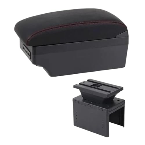 SPAMFAFGHQ Armlehnenbox Für Fiat Für Grande Für Punto Für Fiat Für Punto Auto Armlehnenbox Zentrale Aufbewahrungsbox Mit USB(D1 Red Line) von SPAMFAFGHQ