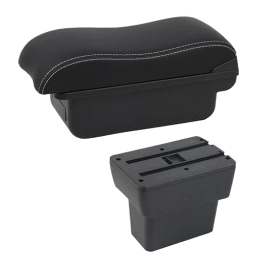 SPAMFAFGHQ Armlehnenbox Für N&issan Für Note E-Power Epower 2019 Für N&issan Für Note Mittelkonsole Aufbewahrungsbox USB Armlehnen Zubehör(B2 Weiße Linie) von SPAMFAFGHQ