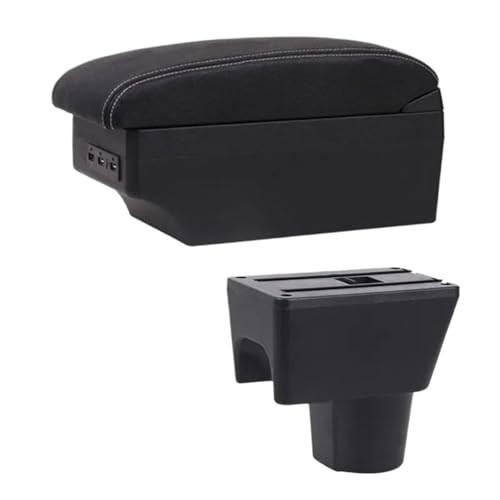 SPAMFAFGHQ Armlehnenbox Für R&enault Für Dacia Für Duster 2 2010-2019 2011 2012-2018 Armlehne Konsolenfach USB-Zubehör(D1 White Line) von SPAMFAFGHQ