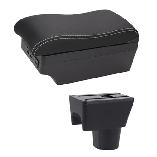 SPAMFAFGHQ Armlehnenbox Für R&enault Für Dacia Für Duster 2 2010-2019 2011 2012-2018 Armlehne Konsolenfach USB-Zubehör(D2 White Line) von SPAMFAFGHQ