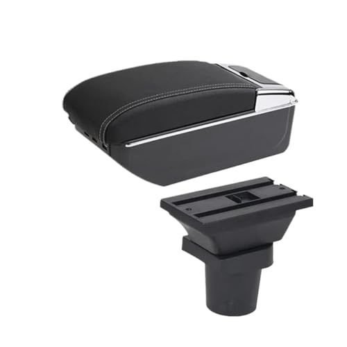 SPAMFAFGHQ Armlehnenbox Für Toyota Für Yaris 3 Hybrid Für Yaris Für Vitz Auto Armlehnenbox Innenraum Nachrüst Zentrale Aufbewahrungsbox(D3 weiße Linie 7USB) von SPAMFAFGHQ