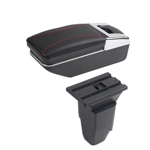 SPAMFAFGHQ Armlehnenkasten Mittelkonsolenbox Innenraum-Nachrüstung USB-Aufladung Für Peugeot 206 Cc(Eine rote Linie KEIN USB) von SPAMFAFGHQ