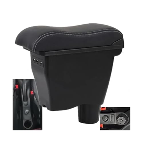 SPAMFAFGHQ Auto Armlehne Box Nachrüstteile Innenraum Aufbewahrungsbox Für Mercedes Für Smart 453 Für Fortwo Für Forfour 2015-2019(A 5 leather 3usb) von SPAMFAFGHQ