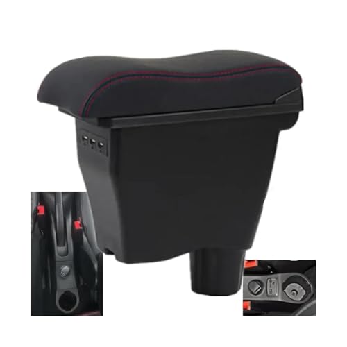 SPAMFAFGHQ Auto Armlehne Box Nachrüstteile Innenraum Aufbewahrungsbox Für Mercedes Für Smart 453 Für Fortwo Für Forfour 2015-2019(A 6 leather 3usb) von SPAMFAFGHQ