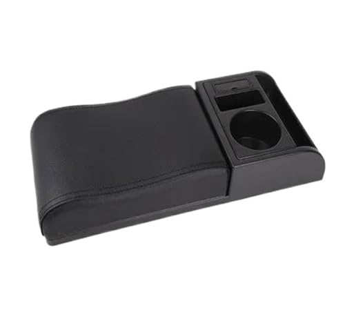 SPAMFAFGHQ Auto-Armlehnenbox Verstellbare Länge Weiche Ellbogenauflage Universelle Armlehne Mit USB-Ladeports Und Getränkehalter(A type Black) von SPAMFAFGHQ
