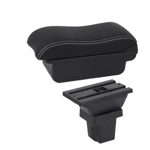 SPAMFAFGHQ Auto-Armlehnenkasten Arm-Aufbewahrungsbox Zubehör Für C&hevrolet Für Trax Für Tracker 2015 2016 2017 2018 2019(B2 Black white 3USB) von SPAMFAFGHQ
