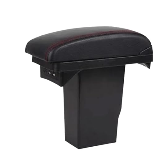 SPAMFAFGHQ Auto-Sekretär Schwarz Armlehnenbox Für PEUGEOT 2008 Zentrale Aufbewahrungsbox Mittelkonsolen-Modifikation USB-Schnittstelle(Black red line) von SPAMFAFGHQ