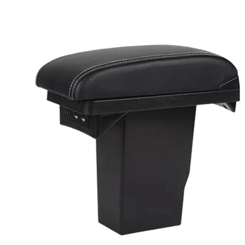SPAMFAFGHQ Auto-Sekretär Schwarz Armlehnenbox Für PEUGEOT 2008 Zentrale Aufbewahrungsbox Mittelkonsolen-Modifikation USB-Schnittstelle(Black white line) von SPAMFAFGHQ