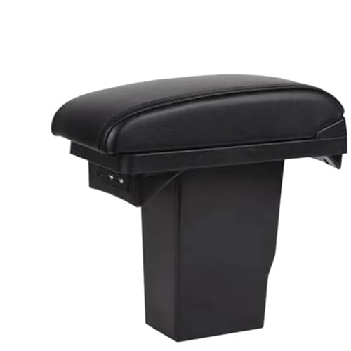 SPAMFAFGHQ Auto-Sekretär Schwarz Armlehnenbox Für PEUGEOT 2008 Zentrale Aufbewahrungsbox Mittelkonsolen-Modifikation USB-Schnittstelle(Schwarze schwarze Linie) von SPAMFAFGHQ